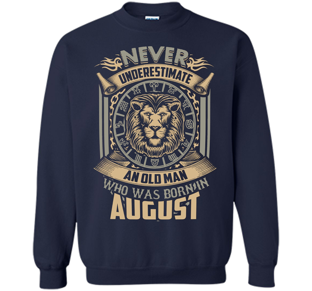 August T-shirt Old Man Born In August Navy