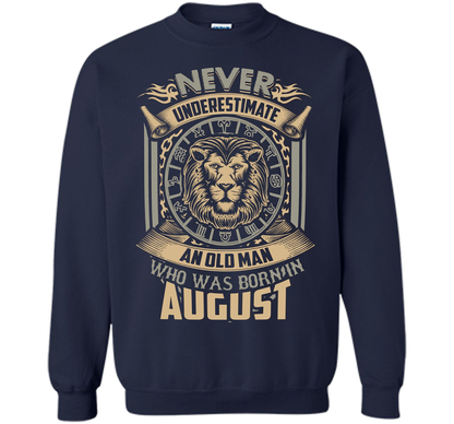 August T-shirt Old Man Born In August Navy