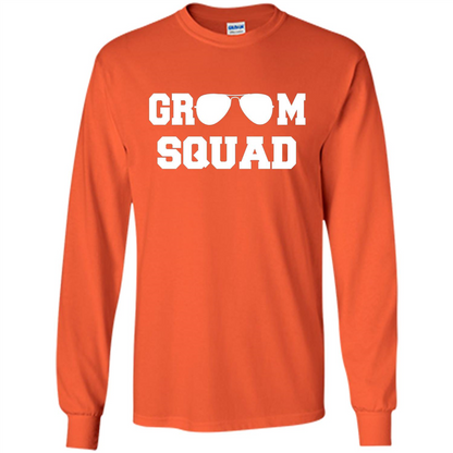 Cool Groom Squad T-Shirt Wedding Party Gift Shirt Orange