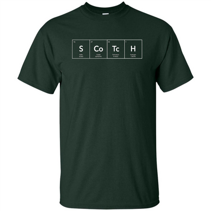 Scotch Periodic Table of Elements Funny T-shirt Forest Green