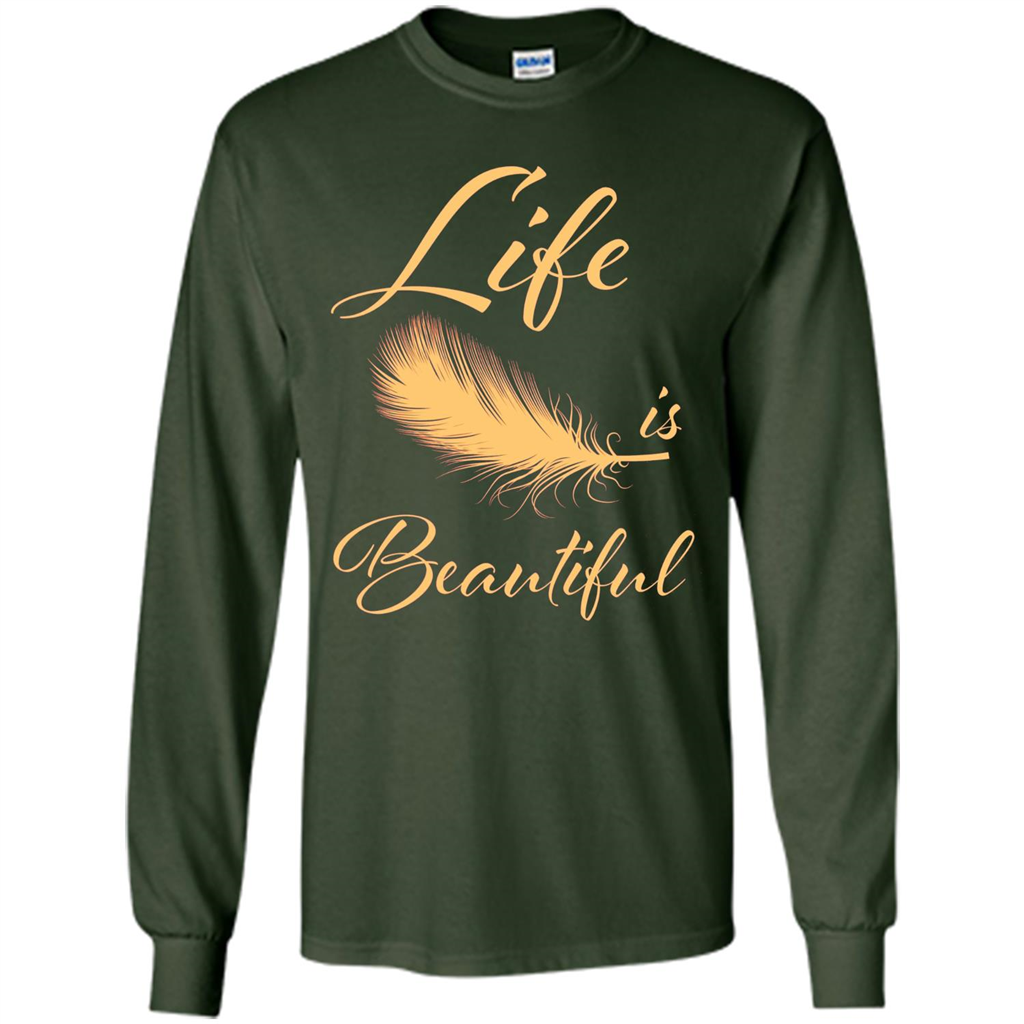Beautiful Life Wing T-shirt Life Is Beautiful Forest Green