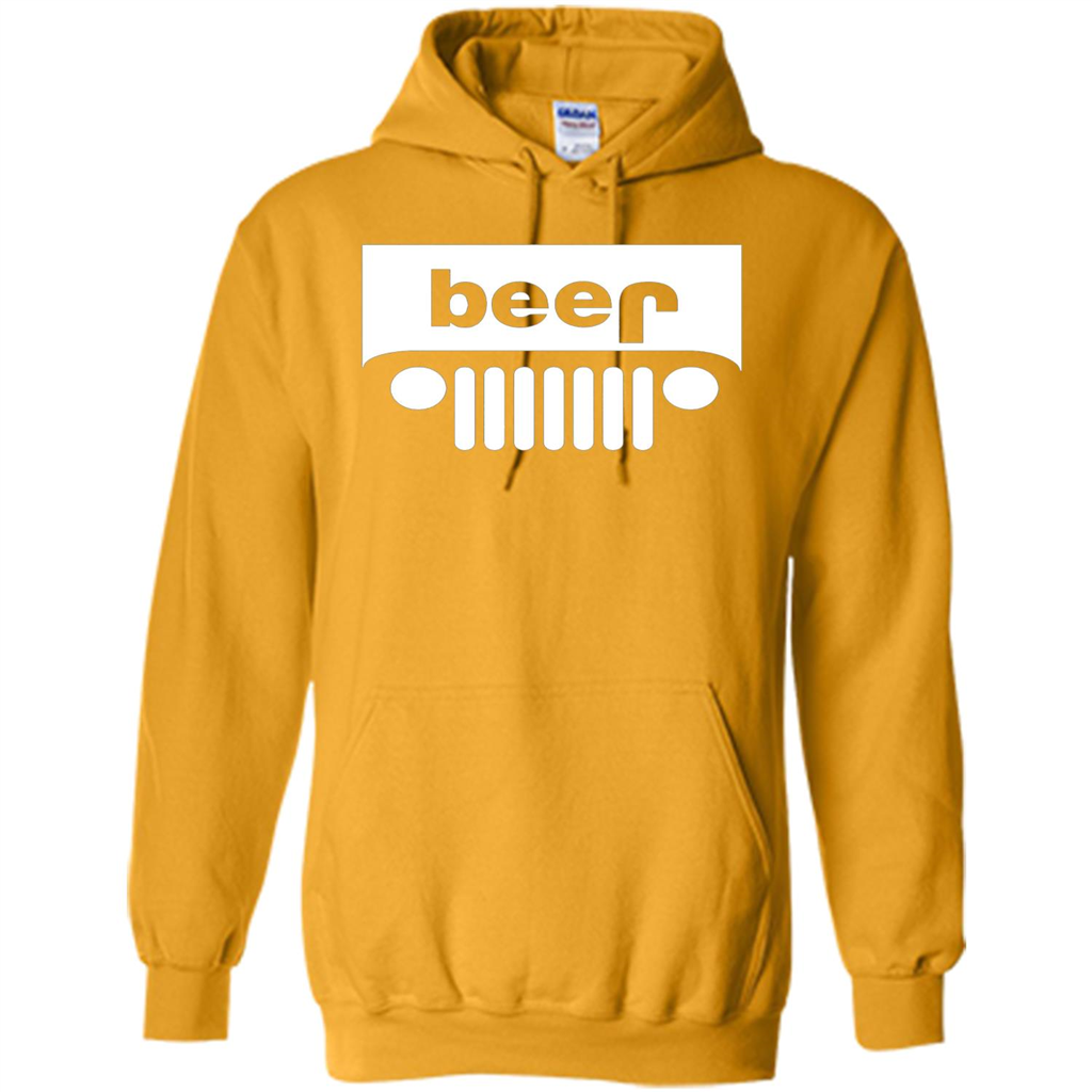 Funny Drinking T-shirt Adult Beer Jeep Gold