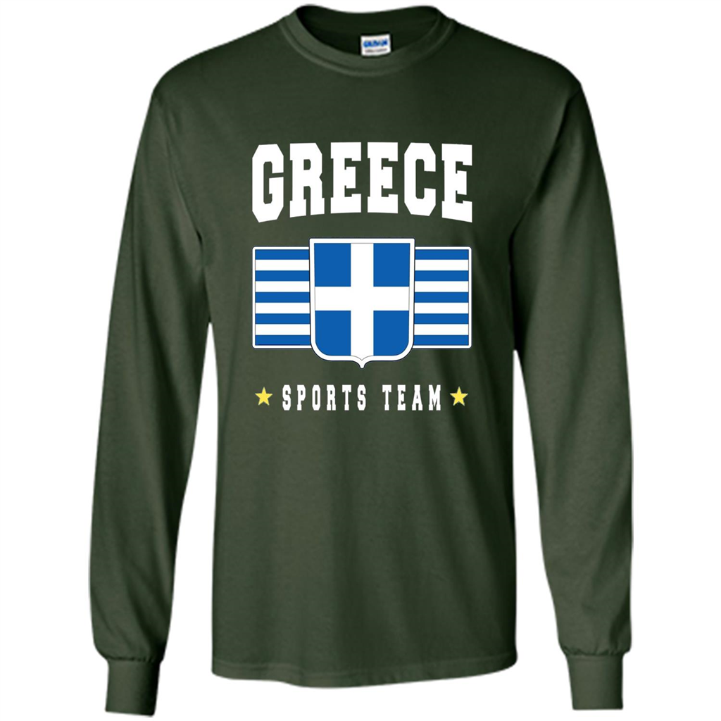 GREECE T-shirt Greek Flag T-shirt Sports Team Forest Green