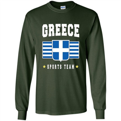 GREECE T-shirt Greek Flag T-shirt Sports Team Forest Green