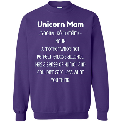 Fun Mom T-shirt - Unicorn Mom Definition Purple