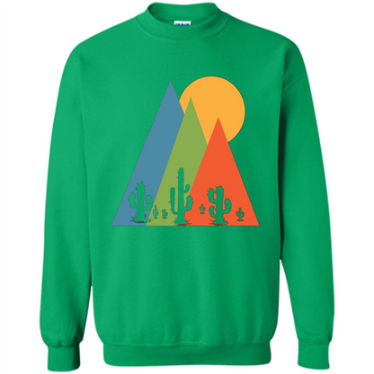 Cactus, Mountain and Sun T-shirt Irish Green