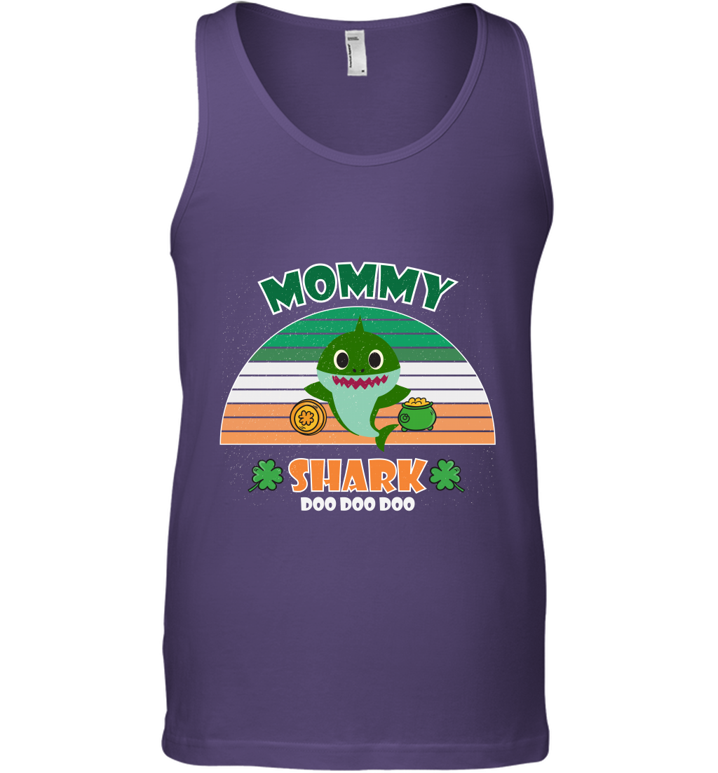 Irish Mommy Shark Saint Patricks Day Family Shirt Tank Top Purple