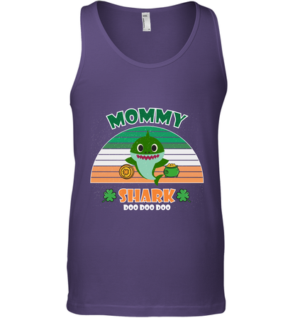 Irish Mommy Shark Saint Patricks Day Family Shirt Tank Top Purple