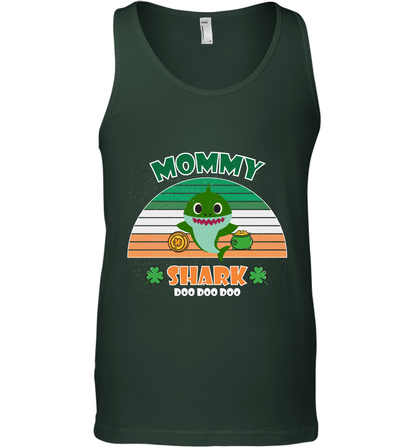 Irish Mommy Shark Saint Patricks Day Family Shirt Tank Top Forest Green