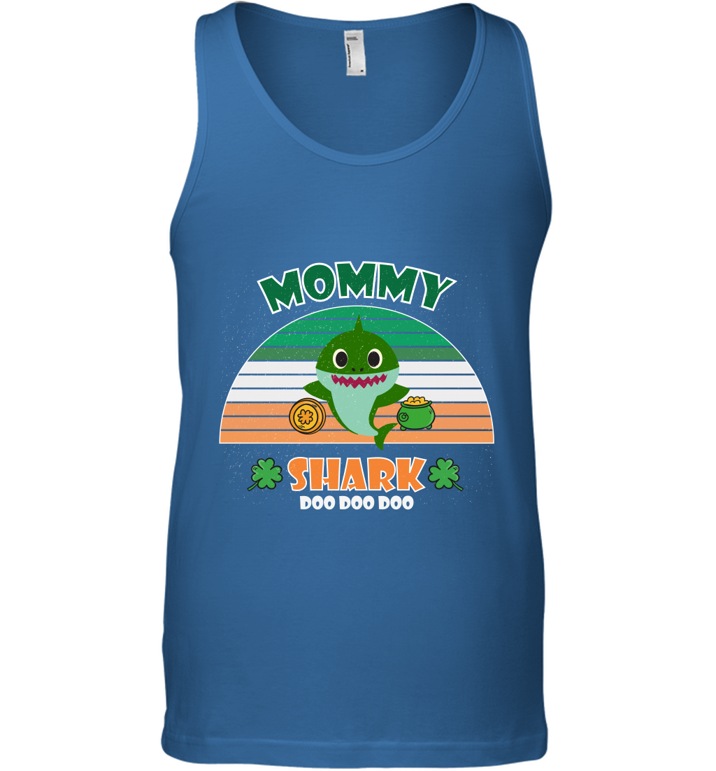 Irish Mommy Shark Saint Patricks Day Family Shirt Tank Top Royal