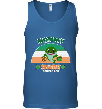 Irish Mommy Shark Saint Patricks Day Family Shirt Tank Top Royal