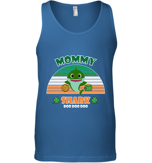 Irish Mommy Shark Saint Patricks Day Family ShirtCanvas Unisex Ringspun Tank
