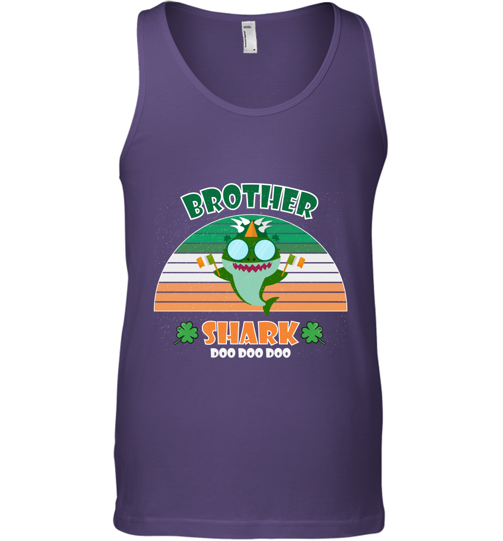 Irish Brother Shark Saint Patricks Day Family Shirt Tank Top Purple