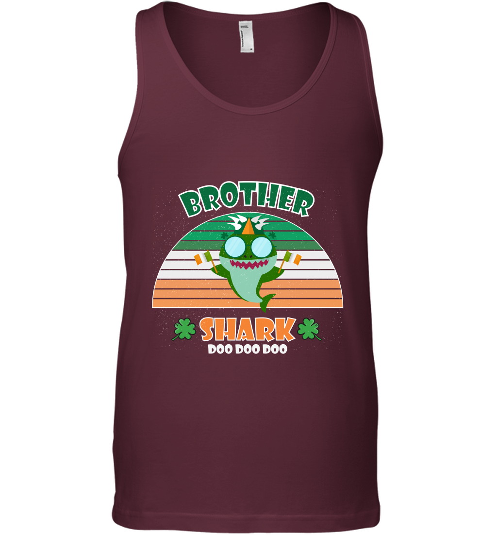 Irish Brother Shark Saint Patricks Day Family Shirt Tank Top Maroon