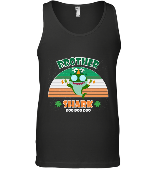 Irish Brother Shark Saint Patricks Day Family Shirt Tank Top Black