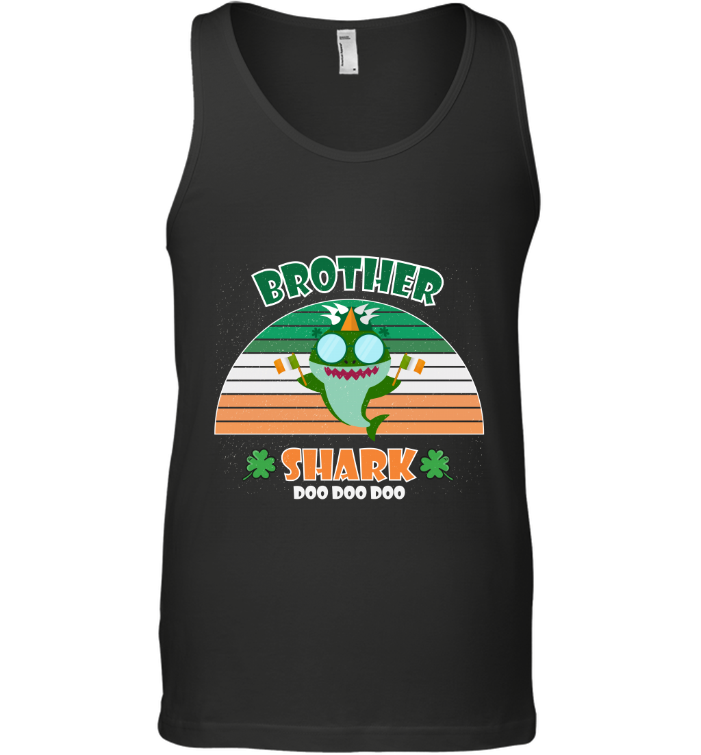 Irish Brother Shark Saint Patricks Day Family ShirtCanvas Unisex Ringspun Tank