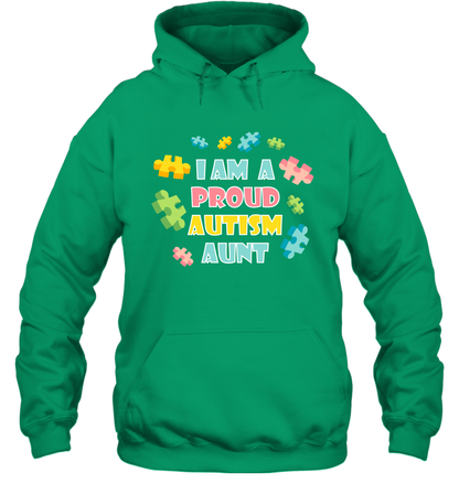 I Am A Proud Autism Aunt Family Shirt Hoodie Hoodie Irish