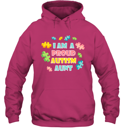 I Am A Proud Autism Aunt Family Shirt Hoodie Hoodie Heliconia