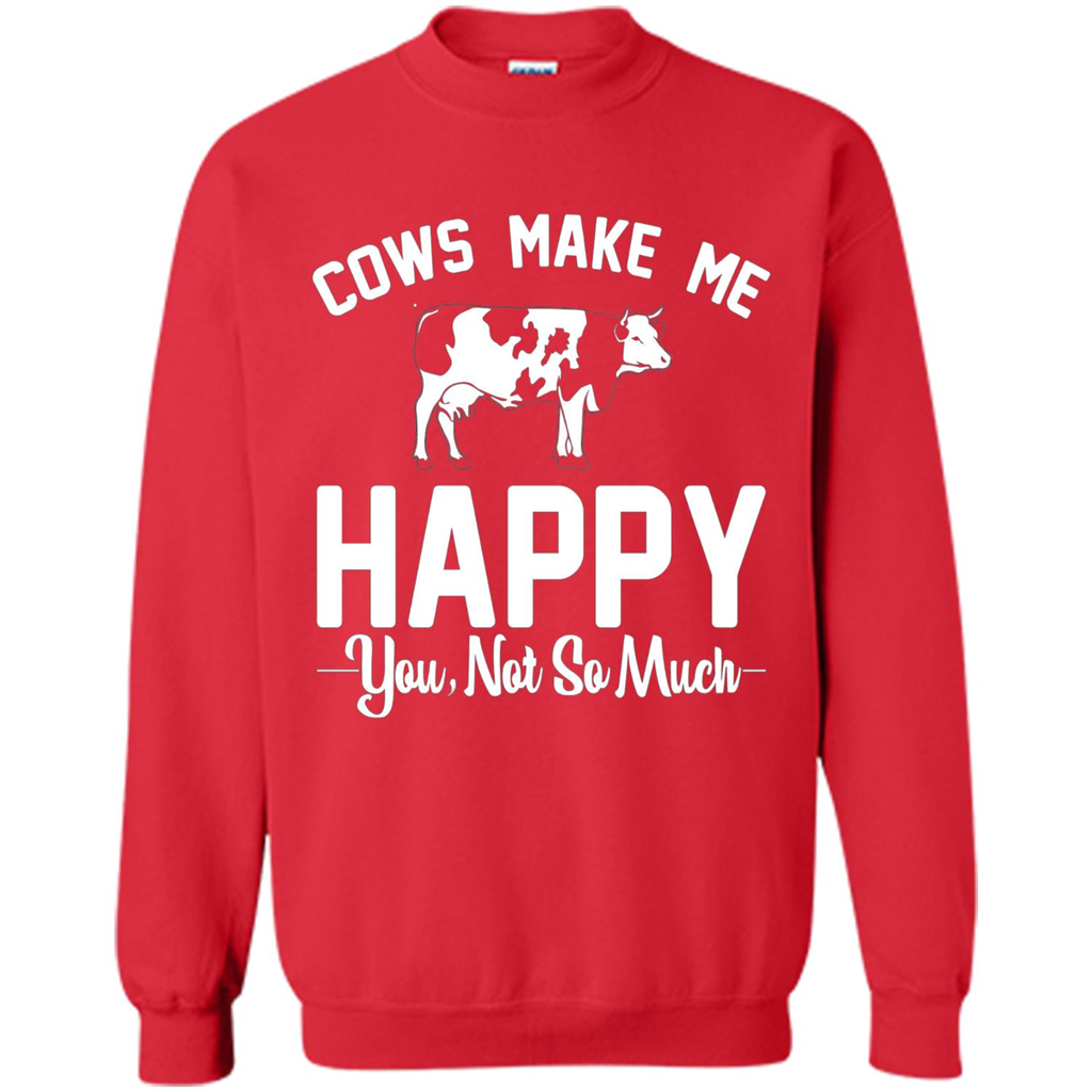 Cow Lovers T-shirt Cows Make Me Happy You Not So Much T-shirt Red