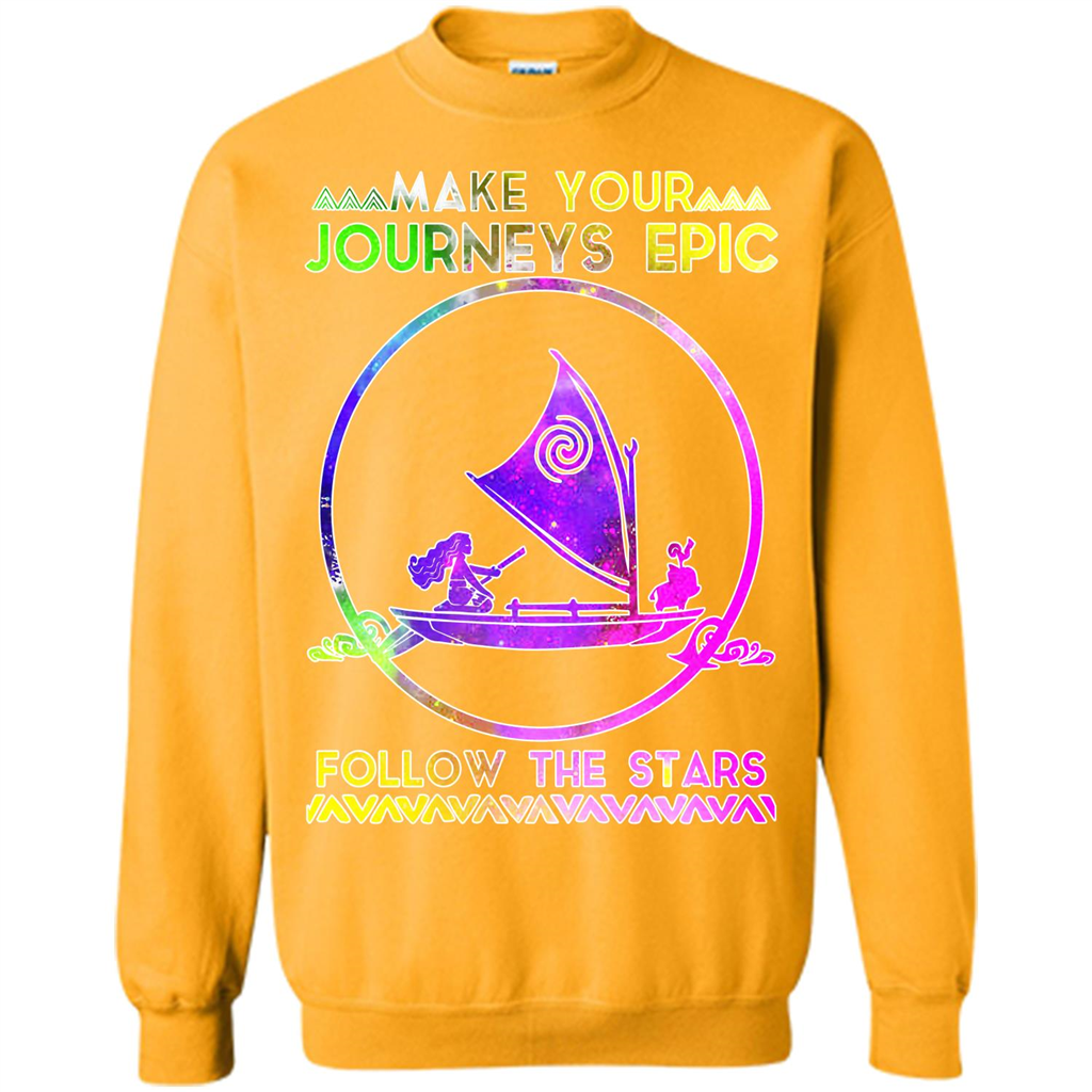 Movie T-shirt Make Your Journeys Epic Follow The Stars Gold
