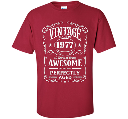 Vintage Made In 1977 Birthday Gift T-Shirt shirt Cardinal