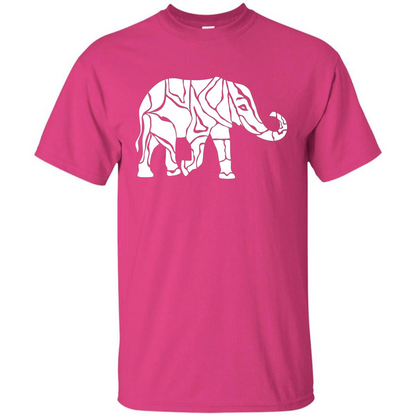Elephant T-shirt Abstract Elephant Design T-Shirt Heliconia
