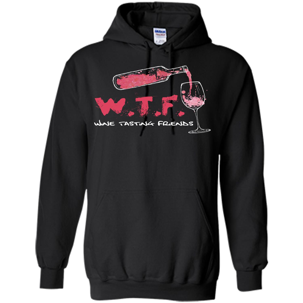 Wine T-shirt W.T.F Wine Tasting Friends T-shirt Black