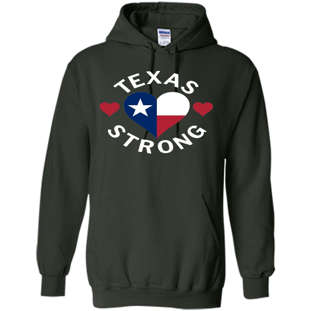 Texas Strong Hurricane Harvey Heart 2017 T-shirt Forest Green