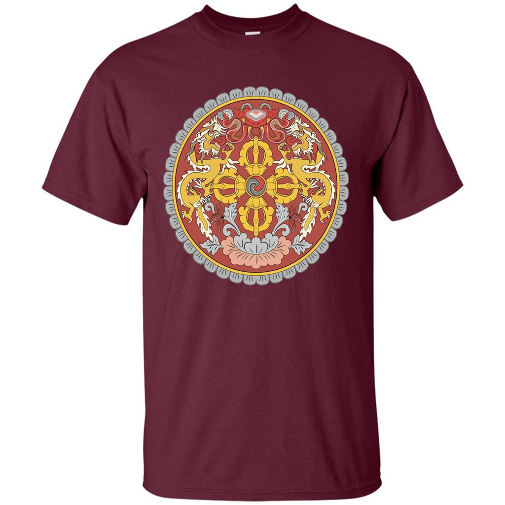 Emblem Of Bhutan T-shirt Maroon