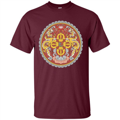 Emblem Of Bhutan T-shirt Maroon