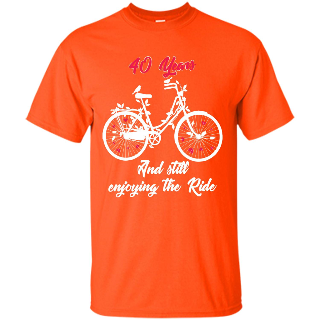 Anniversary T-shirt 40 Years And Still Enjoying The Ride Orange