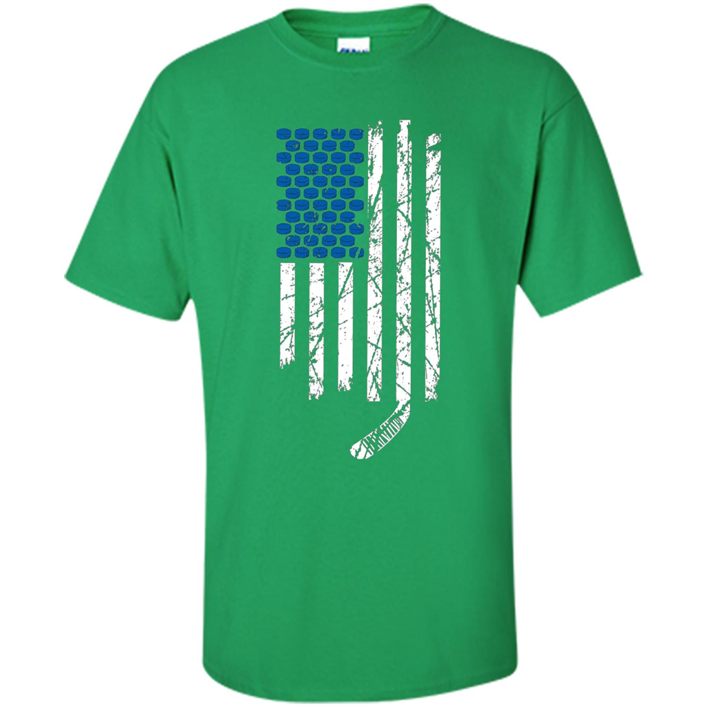 Hockey American Flag T-Shirt Irish Green