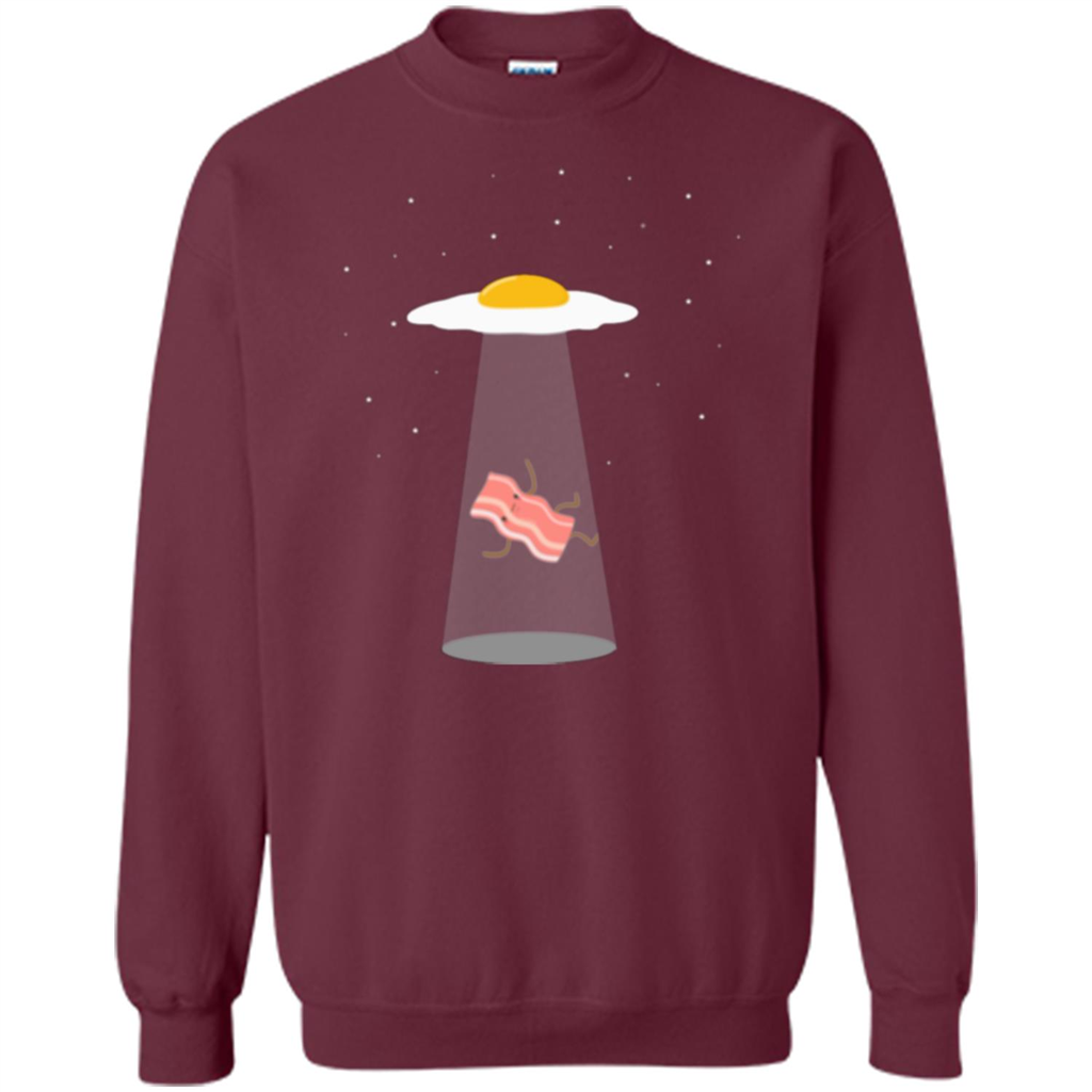 Cute Funny Bacon And Eggs UFO Maroon