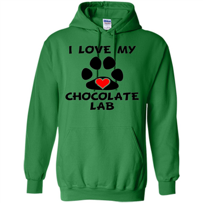 I Love My Chocolate Lab Paw T-shirt Heart Dog Owner T-Shirt Irish Green