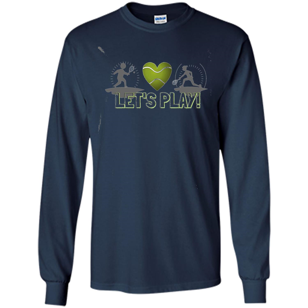 Funny Tennis T-shirt Let's Play Tennis T-shirt Navy