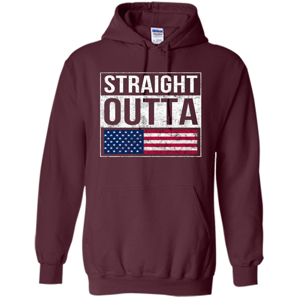 Independen Day T-shirt Straight Outta. 4th of July Maroon