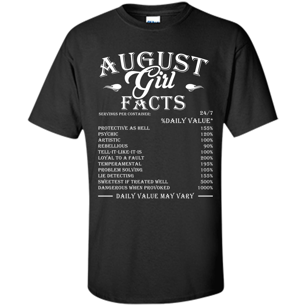 August Girl Facts T-shirt Black