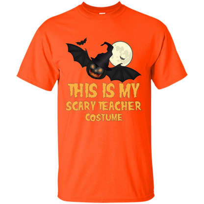 Funny Halloween Teacher T-shirt This is My Scary Teacher Costume Orange