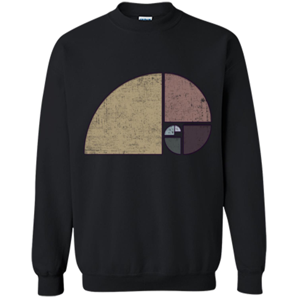 Distressed Geometric Fibonacci Spiral T-sihrt Black
