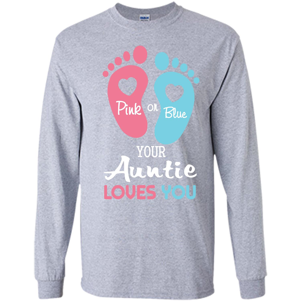 Baby T-shirt Pink Or Blue Your Auntie Loves You Sport Grey