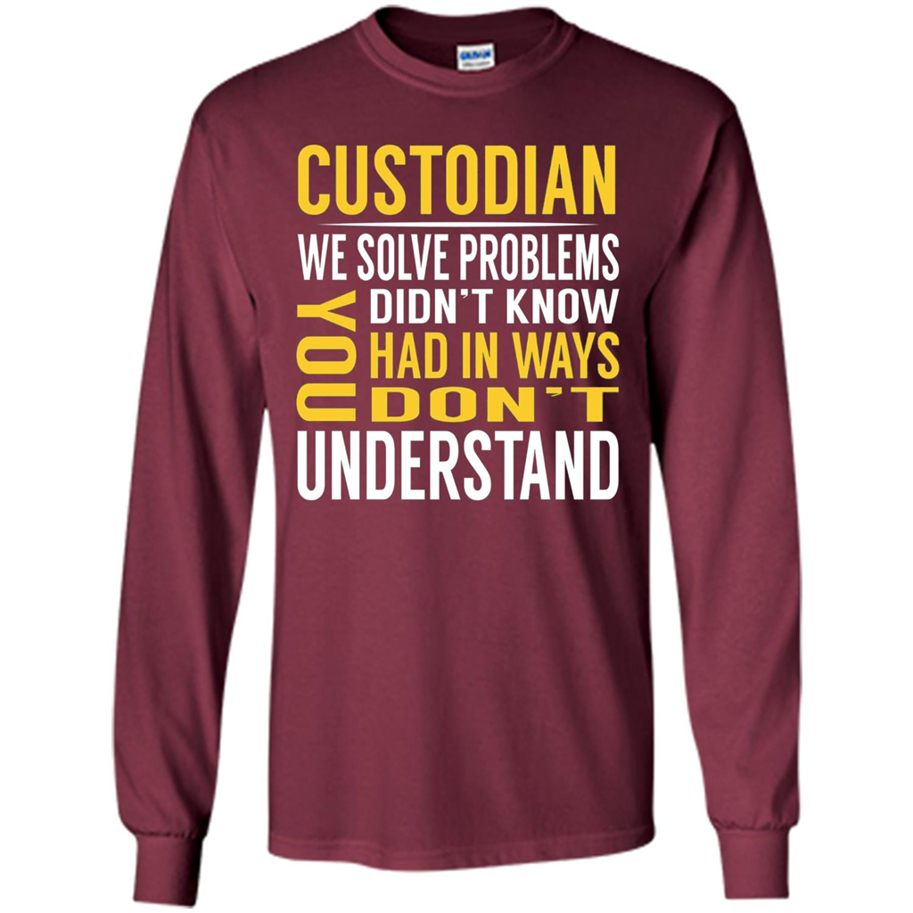 Custodian Solve Problems T-shirt Maroon