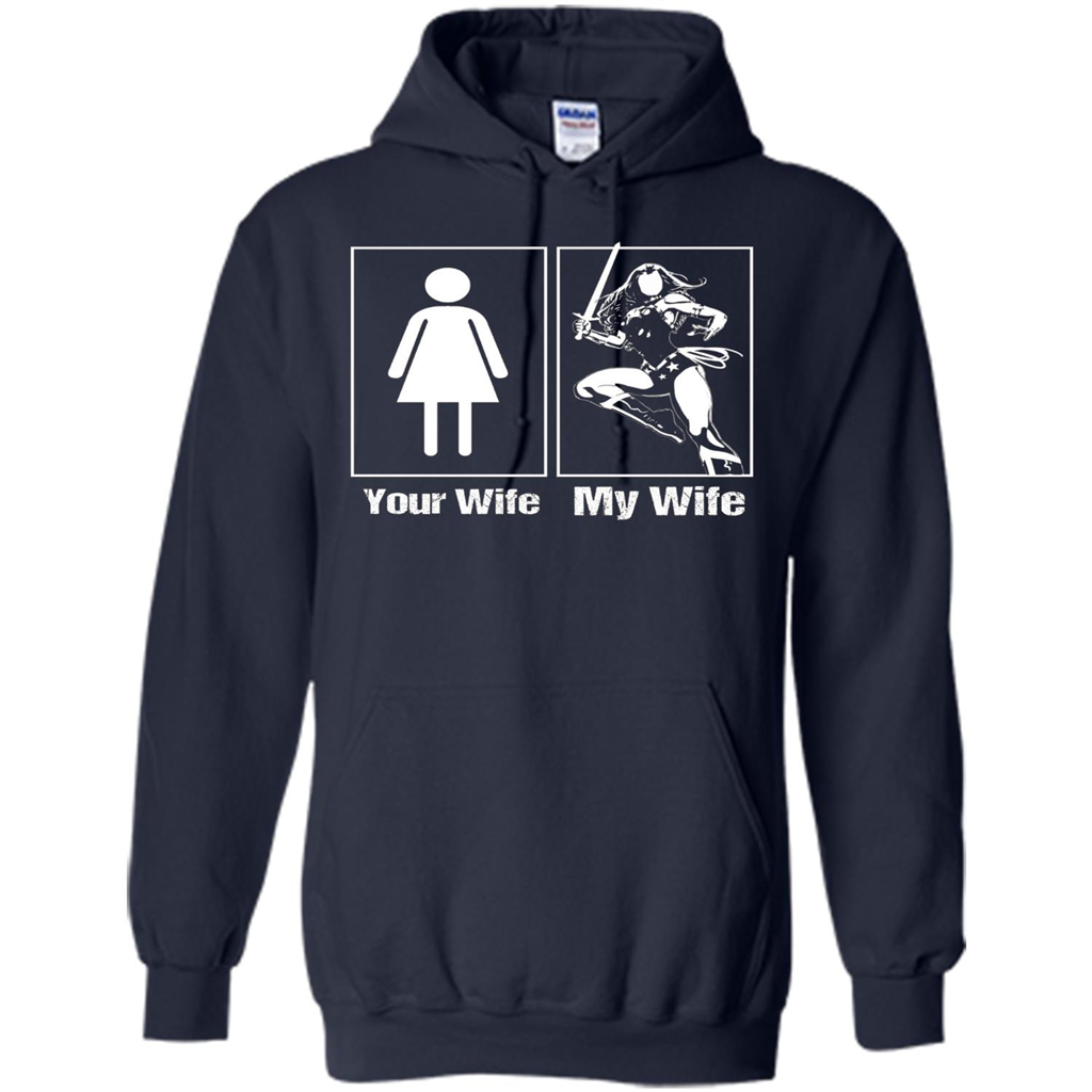 My Wife Is Super Woman T-shirt Mens Your Wife My Wife Navy