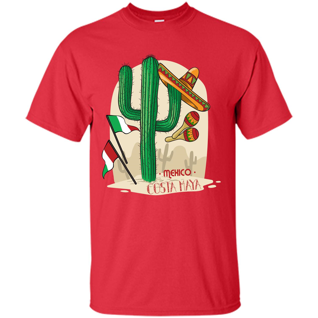 Summer T-shirt Mexico Costa Maya Red