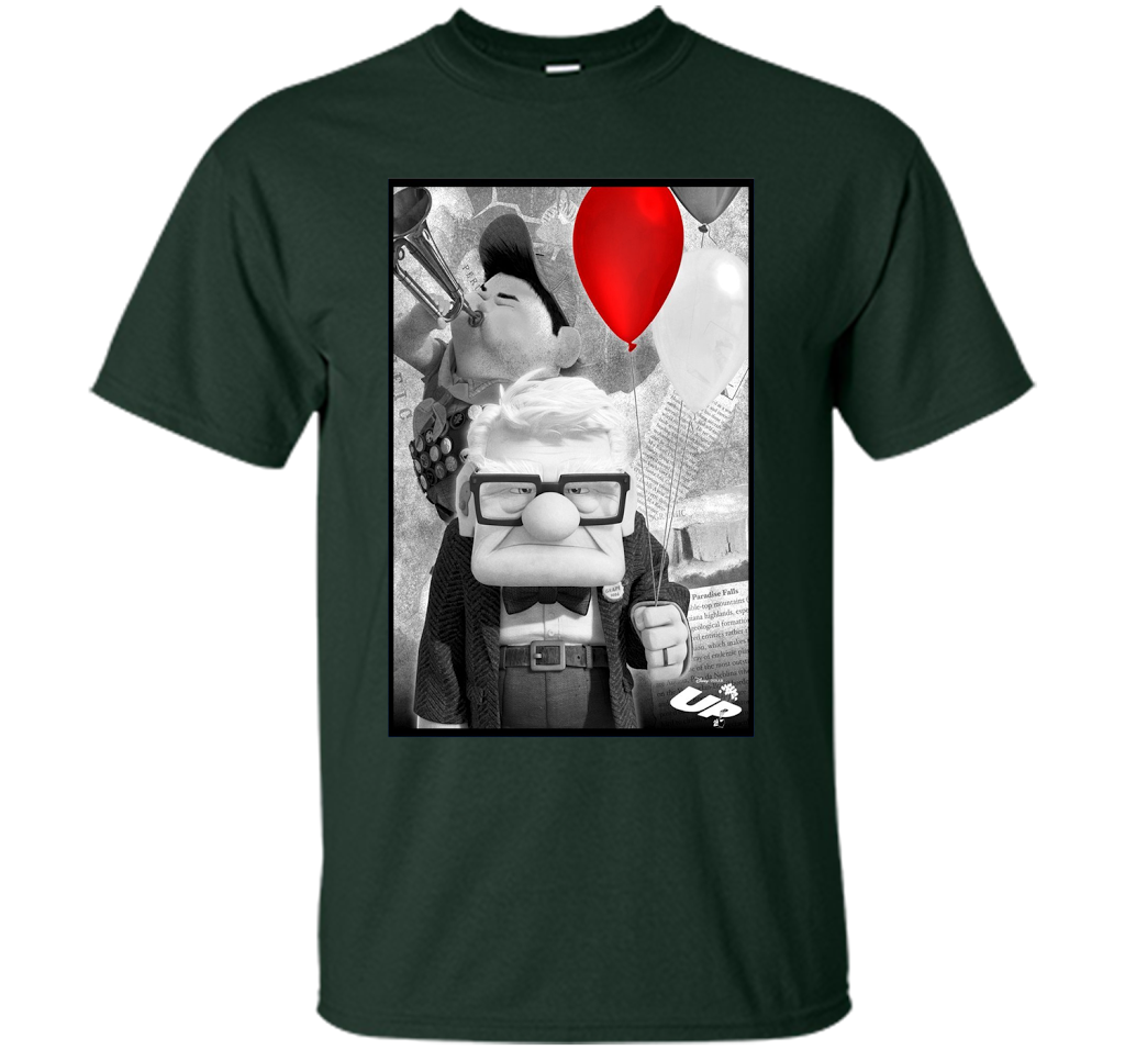 Disney Pixar UP Carl Russell T-shirt Forest Green
