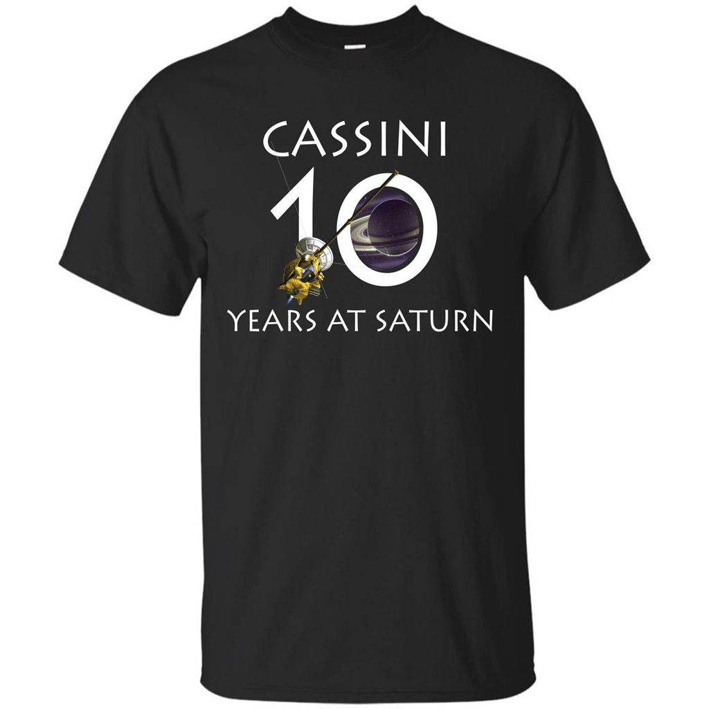 Cassini Grand Finale T-shirt Cassini 10 Years At Saturn T-shirt Black