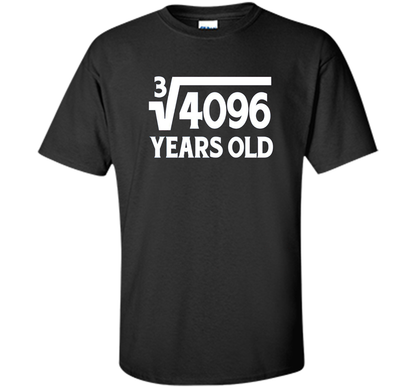Funny Math Geek 16th Birthday Cube Root T-Shirt 16 Year Old shirt Black