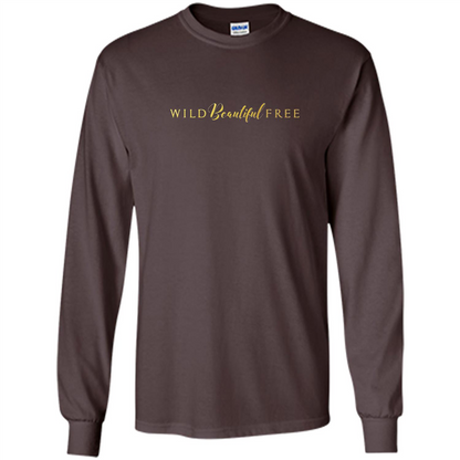 Wild Beautiful Free Logo T-shirt with Endangered Species Dark Chocolate