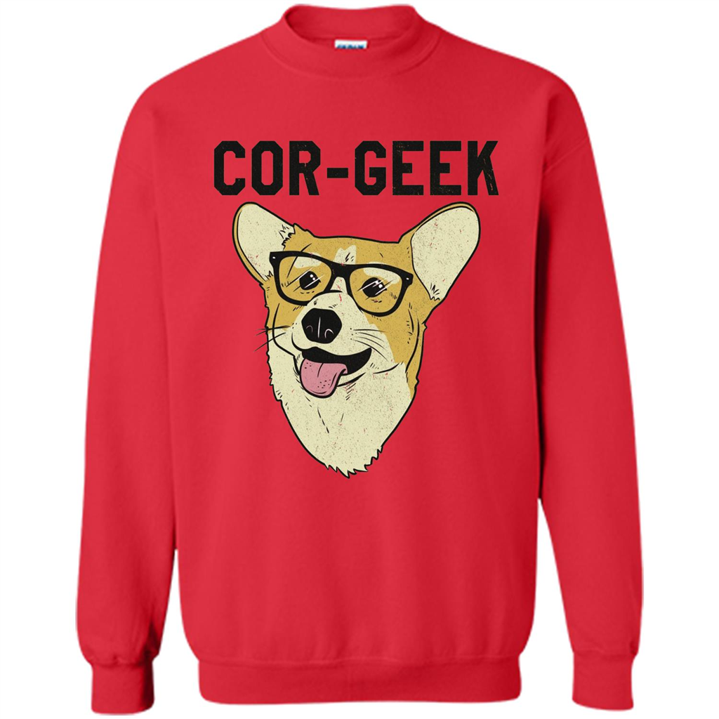 Cor-Geek Funny Corgi Nerd T-shirt Red