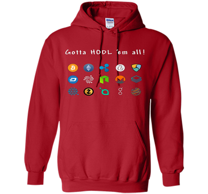 Ethereum Bitcoin Litecoin Gotta Hold'em All T-shirt Red