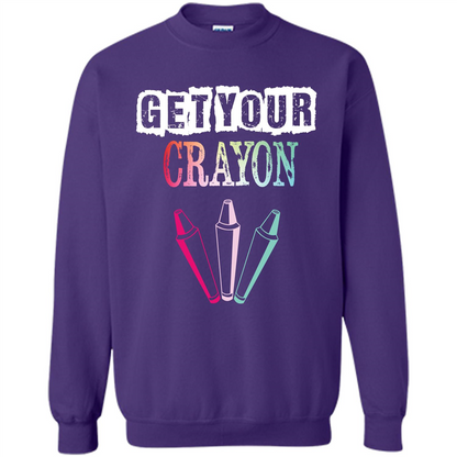 Teacher Lover T-shirt Get Your Crayon Orange